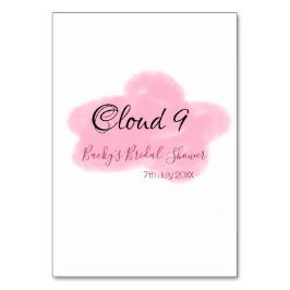 Clouds nine red pastel bridal shower namedate テーブルナンバー