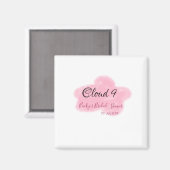 Clouds nine red pastel bridal shower namedate マグネット (正面/裏面)