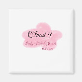 Clouds nine red pastel bridal shower namedate マグネット (正面)