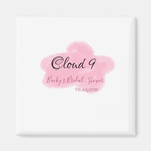 Clouds nine red pastel bridal shower namedate マグネット (正面)
