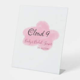 Clouds nine red pastel bridal shower namedate 台座サイン