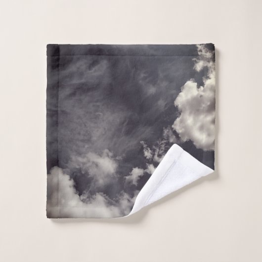 Clouds , on dark blue ウォッシュタオル (ウォッシュタオル)