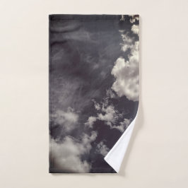 Clouds, on dark blue background ハンドタオル
