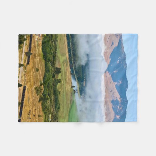 Clouds Over Flathead River フリースブランケット (正面(横))