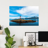 Clouds over lighthouse near Ushuaia, Argentina ポスター (ホームオフィス)