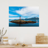 Clouds over lighthouse near Ushuaia, Argentina ポスター (キッチン)