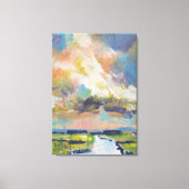 Clouds Over Marsh Painting / Artist Larry Lerew キャンバスプリント (正面)