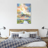 Clouds Over Marsh Painting / Artist Larry Lerew キャンバスプリント (インサイチュ (寝室))