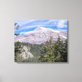 Clouds Over Mount Rainier Scenic Landscape キャンバスプリント (正面)
