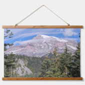 Clouds Over Mount Rainier Scenic Landscape 吊り下げ型タペストリー (正面)