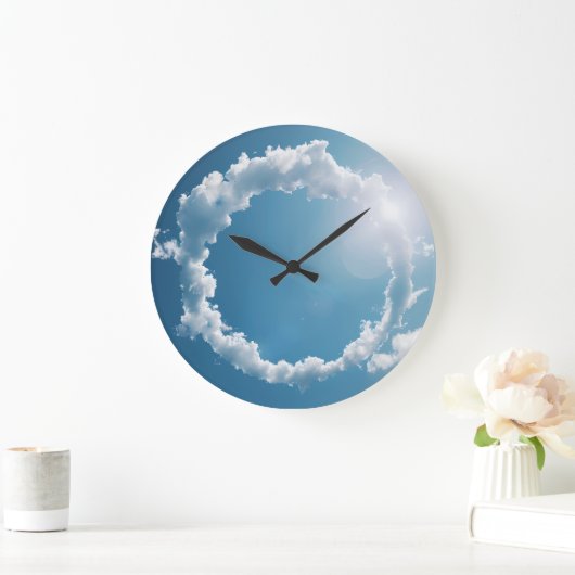 Clouds Photography Blue Sky ラージ壁時計 (ホーム)