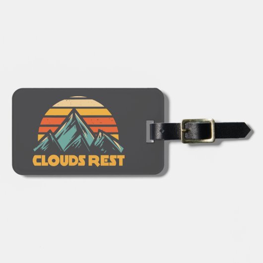 Clouds Rest Mountain Yosemite Retro Turquoise ラゲッジタグ (正面横)