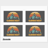 Clouds Rest Mountain Yosemite Retro Turquoise 長方形シール (シート)