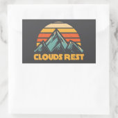 Clouds Rest Mountain Yosemite Retro Turquoise 長方形シール (バッグ)