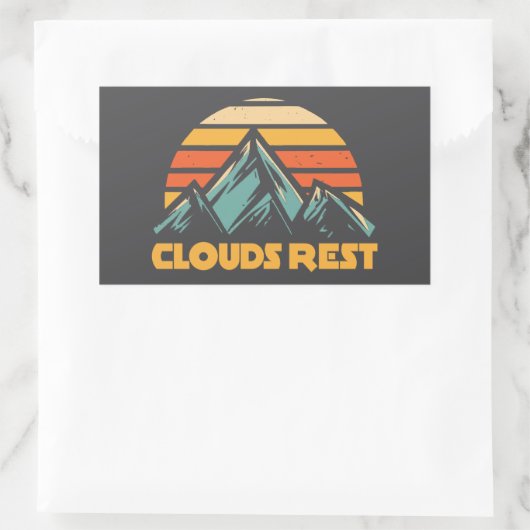 Clouds Rest Mountain Yosemite Retro Turquoise 長方形シール (バッグ)