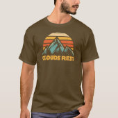Clouds Rest Mountain Yosemite Retro Turquoise Tシャツ (正面)