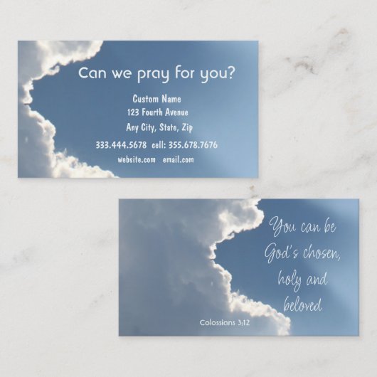 Clouds Sunlight Col 3: 12, Evangelism Card 名刺 (正面/裏面)