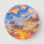 Clouds Wall Clock — Sky-Inspired Design ラウンド壁時計 (正面)