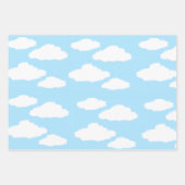 Clouds Wrapping Paper with Blue Background ラッピングペーパーシート (正面3)