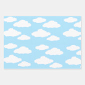 Clouds Wrapping Paper with Blue Background ラッピングペーパーシート (正面2)