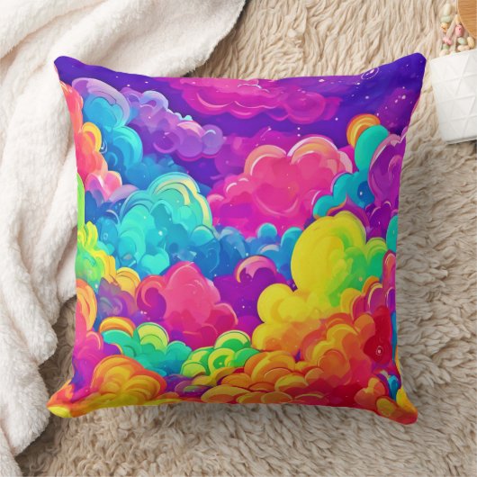 Cloudscapeアカラフルート クッション (ブランケット)