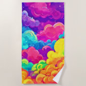 Cloudscapeアカラフルート ビーチタオル (正面)