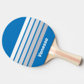 Cloudy Blue Sky Across Striping with Name 卓球ラケット (横)