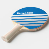 Cloudy Blue Sky Angled Striping with Name 卓球ラケット (正面アングル)