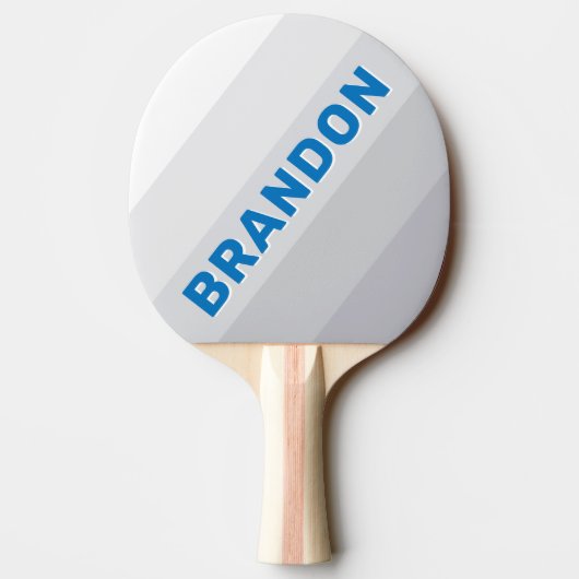 Cloudy Blue Sky Bold Stripes with Name 卓球ラケット (裏面)