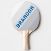 Cloudy Blue Sky Bold Stripes with Name 卓球ラケット (正面)