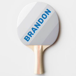 Cloudy Blue Sky Bold Stripes with Name 卓球ラケット