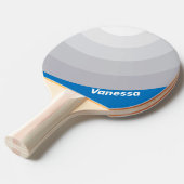 Cloudy Blue Sky Circle Stripe with Name 卓球ラケット (正面アングル)