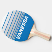 Cloudy Blue Sky Horizon Striping with Name 卓球ラケット (横)