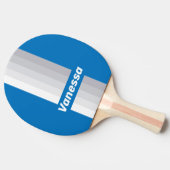 Cloudy Blue Sky Pin Stripes with Name 卓球ラケット (横)