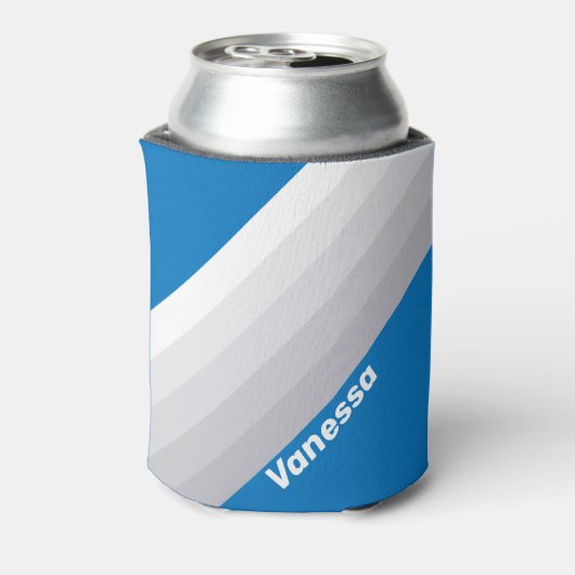 Cloudy Blue Sky Stripes with Name 缶クーラー (缶裏面)