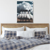 Cloudy Fashion Glitch Portrait  キャンバスプリント (インサイチュ (寝室))