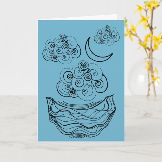 Cloudy Skies カード (黄色い花)