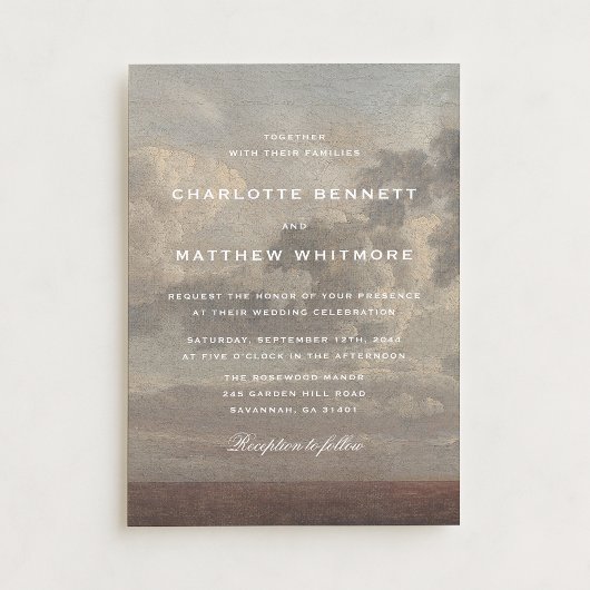 Cloudy Sky Fine Art Landscape Wedding Invitation 招待状