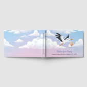 Cloudy Sky Stork Baby Shower ゲストブック (全面)
