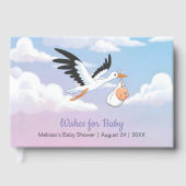 Cloudy Sky Stork Baby Shower ゲストブック (正面)