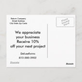 Cloudy Sunset Thank You for your Business ポストカード (裏面)