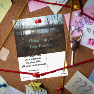 Cloudy Sunset Thank You for your Business ポストカード