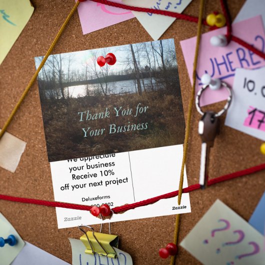 Cloudy Sunset Thank You for your Business ポストカード