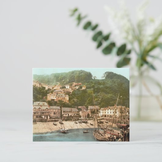 Clovelly Harbor, Torridge, Devon, c.1895 ポストカード (スタンド正面)