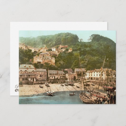Clovelly Harbor, Torridge, Devon, c.1895 ポストカード (正面/裏面)