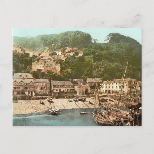 Clovelly Harbor, Torridge, Devon, c.1895 ポストカード (正面)