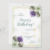 Clover Blossom Watercolour Florals Birthday 招待状 (正面)