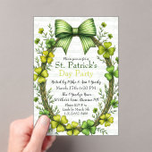 Clover & Bow St. Patrick’s Day Party Design アクリル招待状 (インサイチュ (ポータブル))