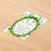 Clover & Bow St. Patrick’s Day Party Design アクリル招待状 (レイダウン)
