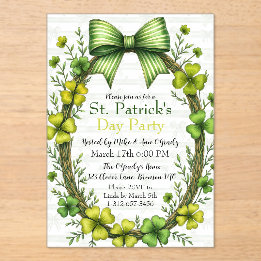 Clover & Bow St. Patrick’s Day Party Design アクリル招待状